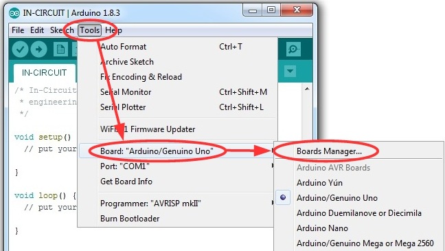 Arduino IDE 1.8 Boards Manager
