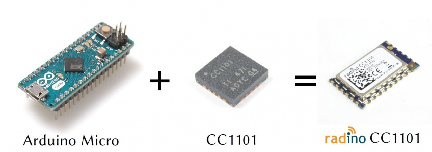 Arduino micro + CC1101 = radino CC1101
